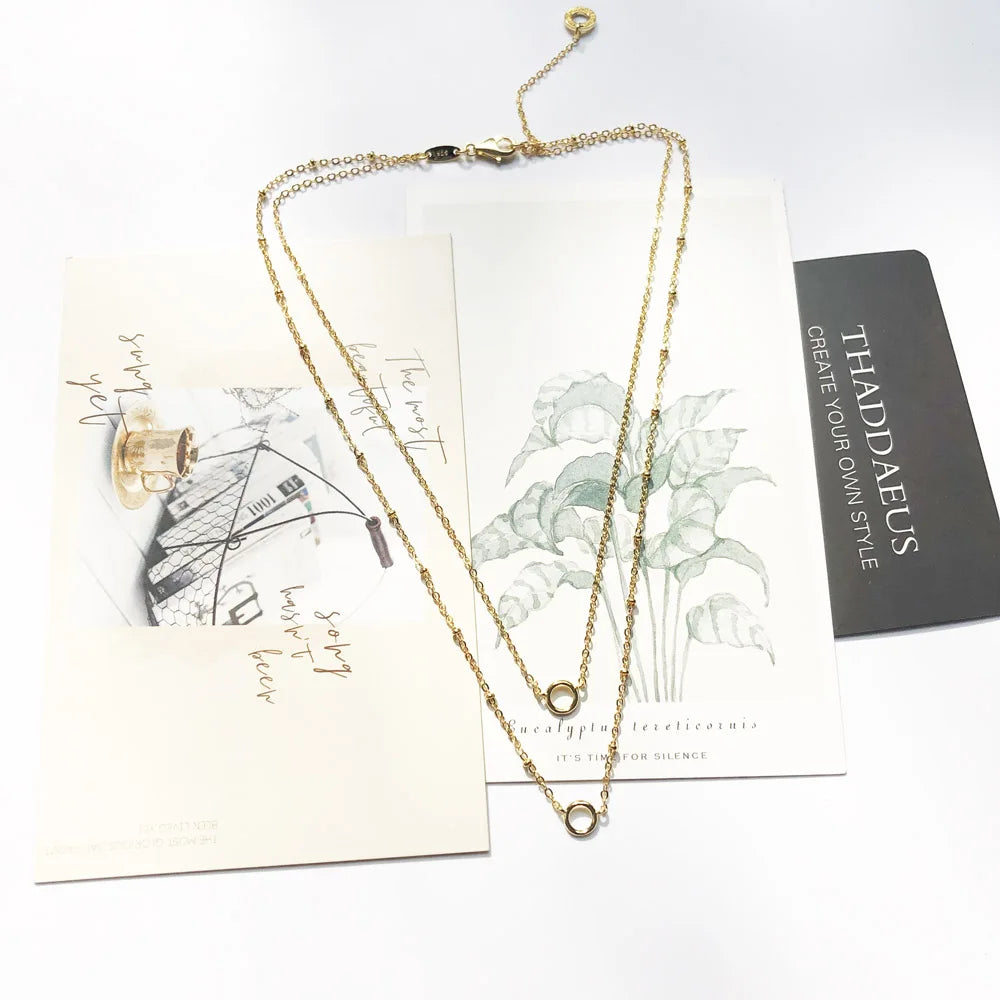 Golden Double Hoop Necklace
