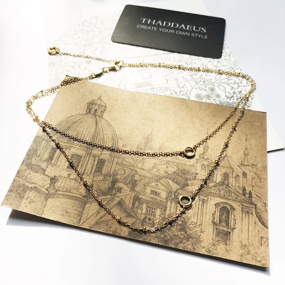 Golden Double Hoop Necklace