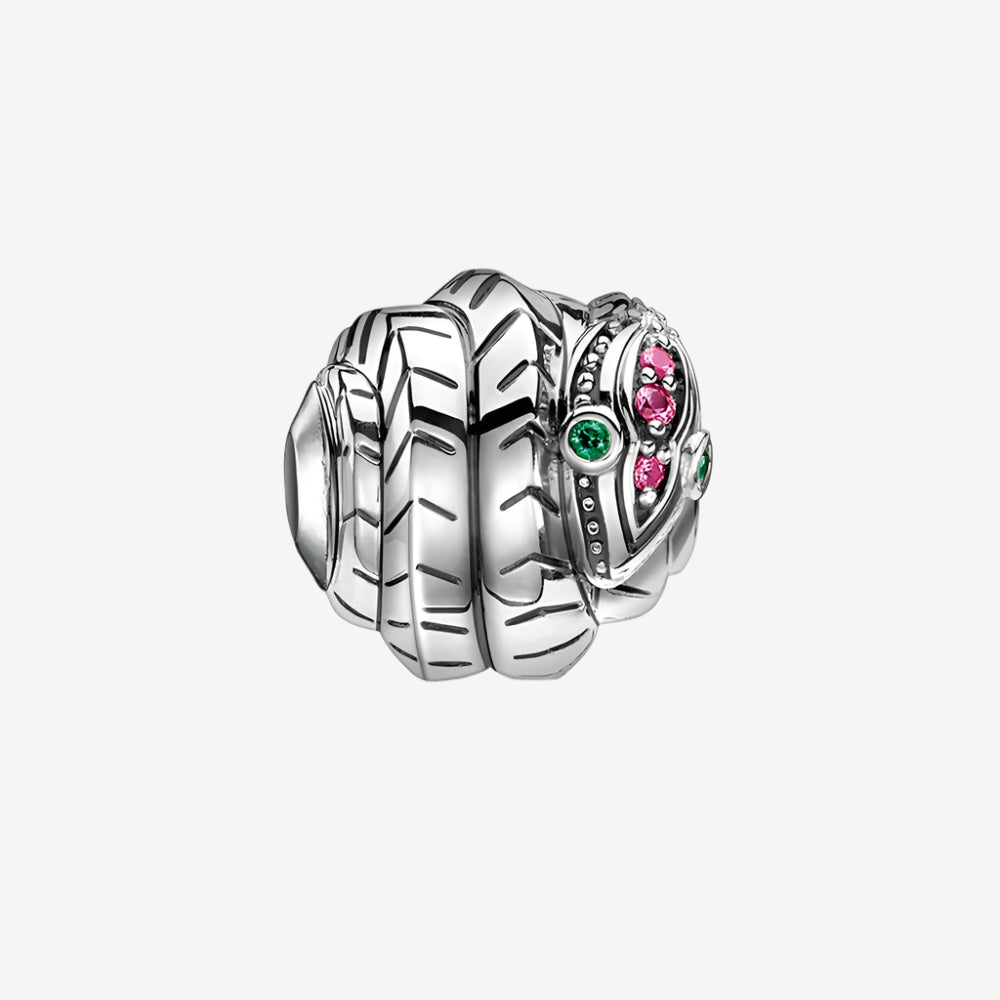 Jeweled Snake Charm Bead