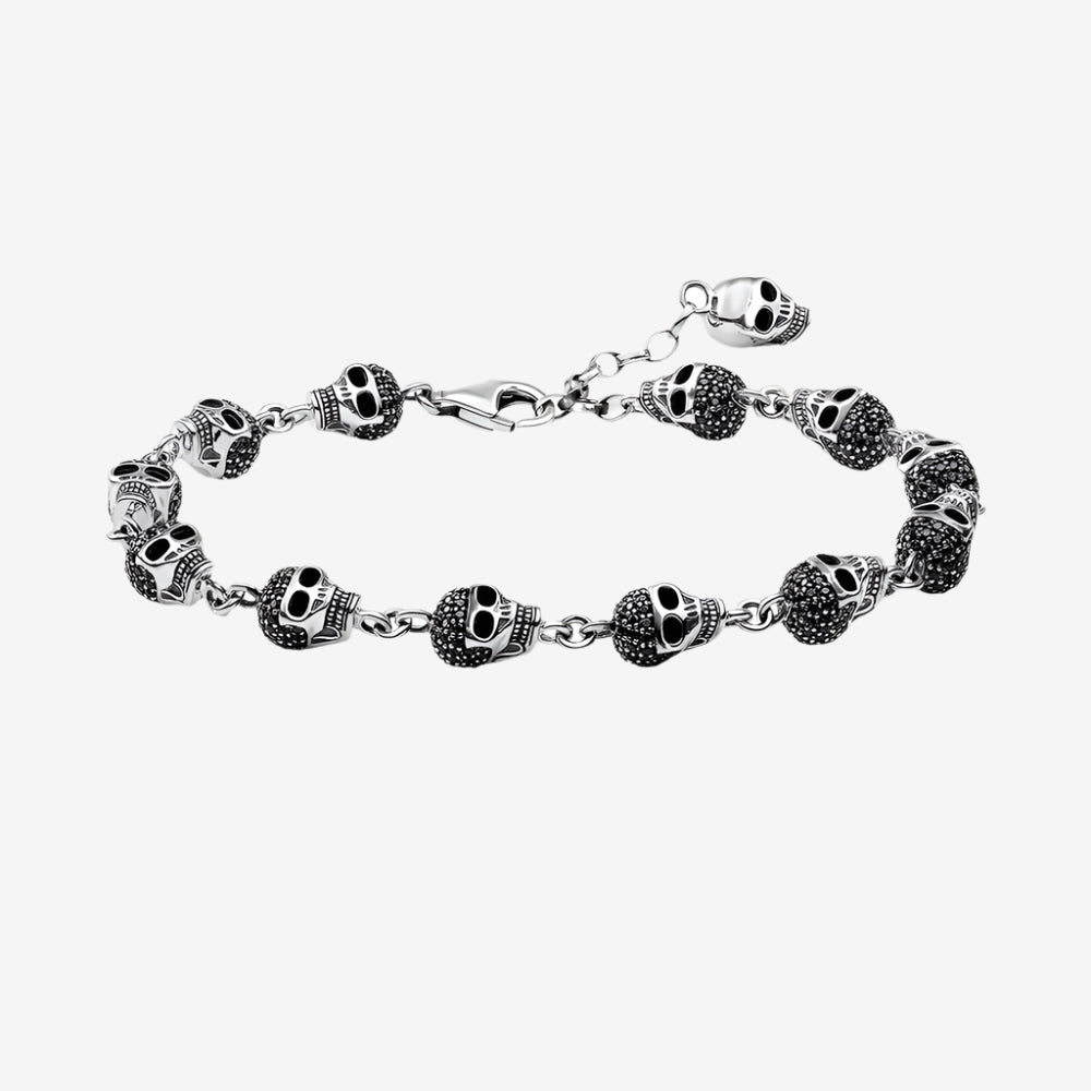 Dark Skull Clasp Charm Bracelet