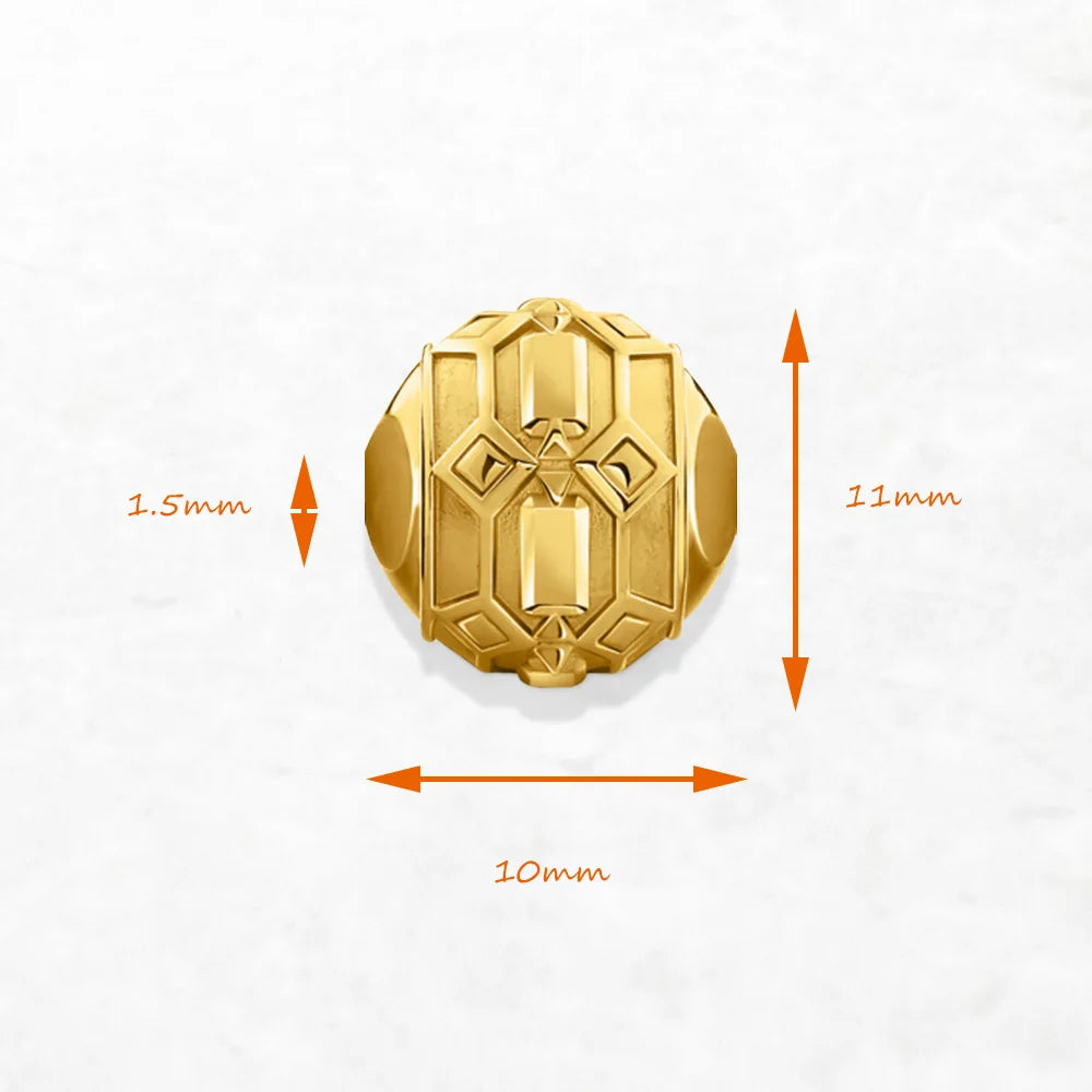 Golden Positive Energy Charm Bead