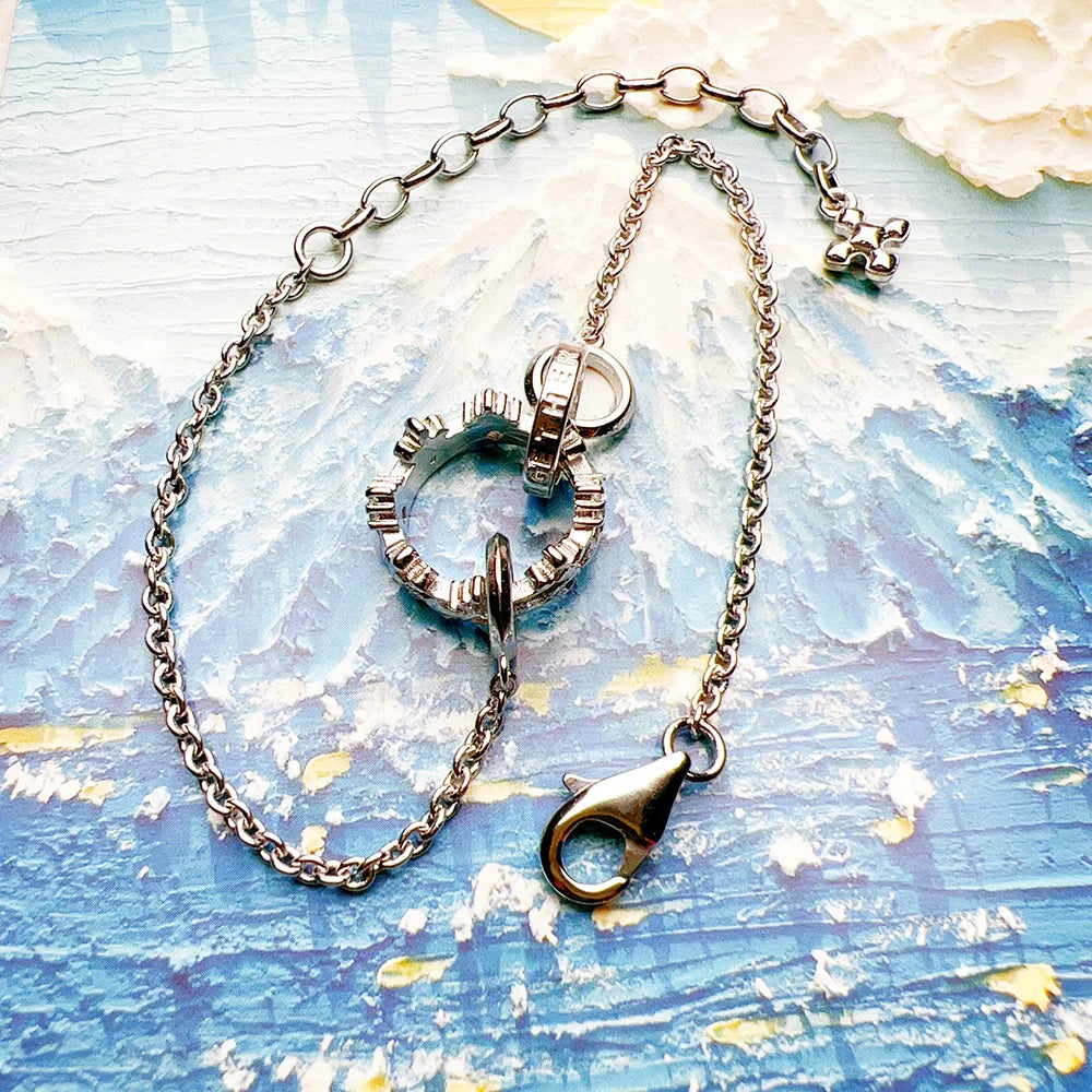 Silver Crown Link Bracelet