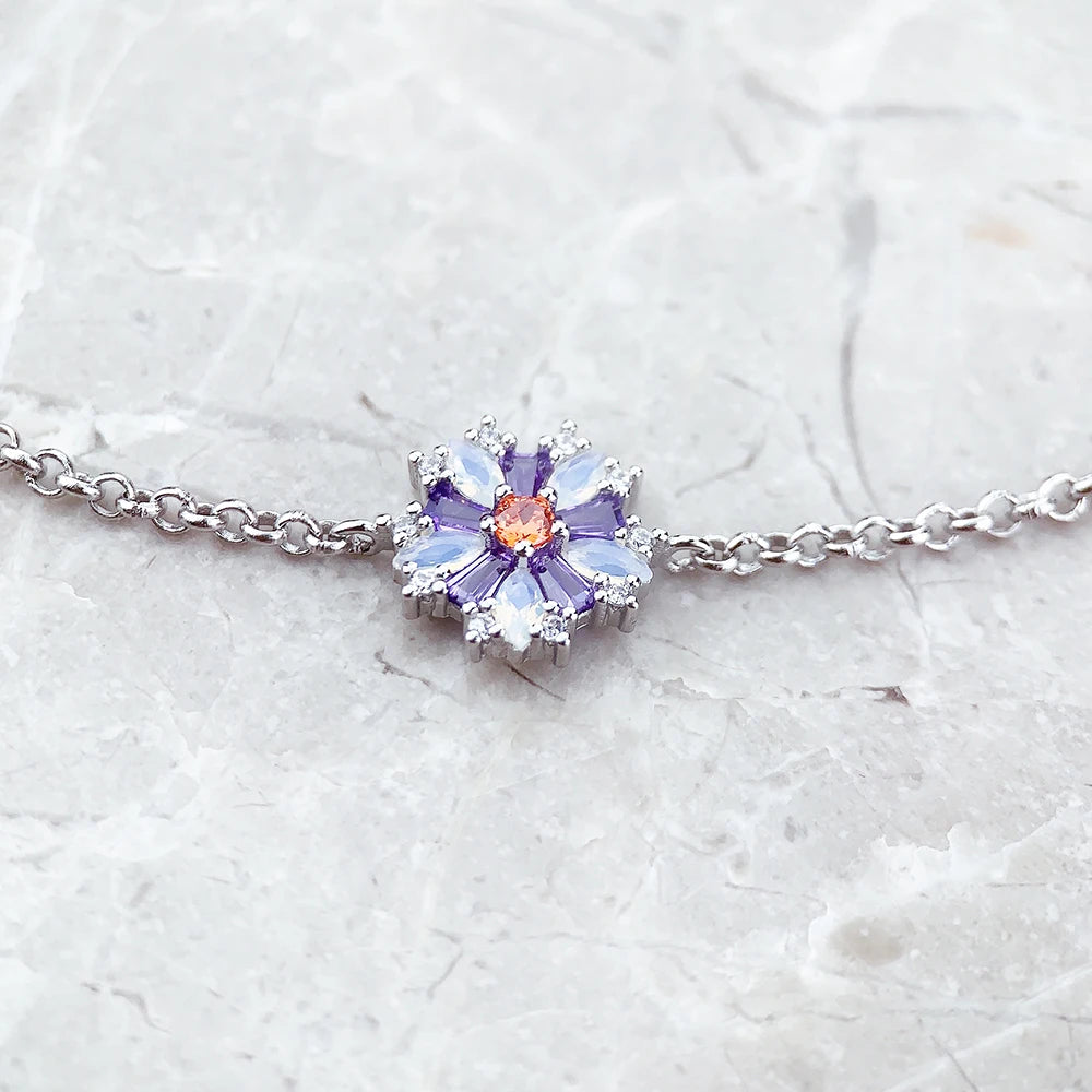 Flower Stone Link Bracelet