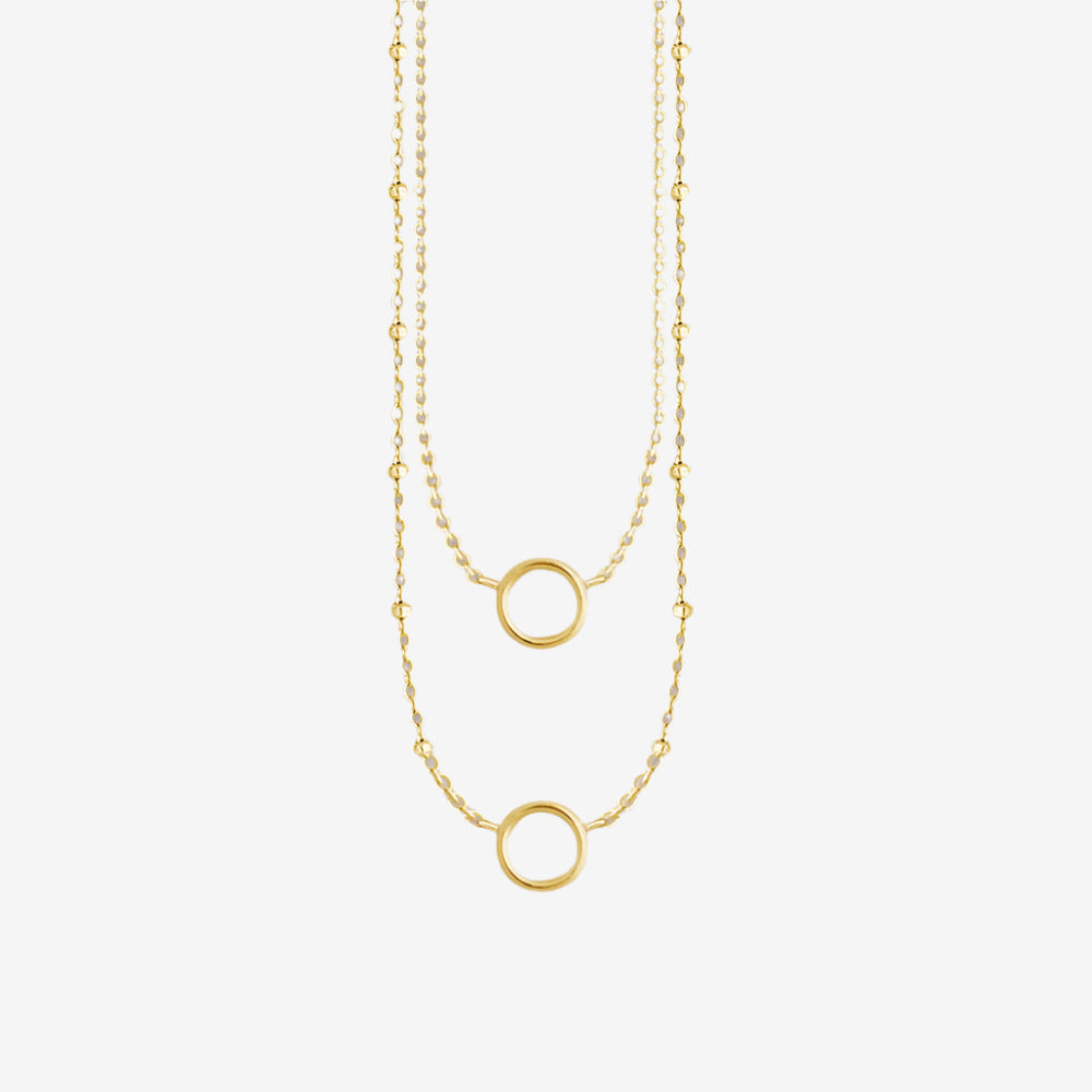 Golden Double Hoop Necklace