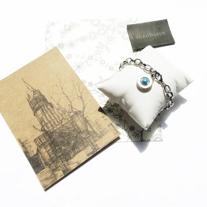Blue Link Clasp Charm Bracelet