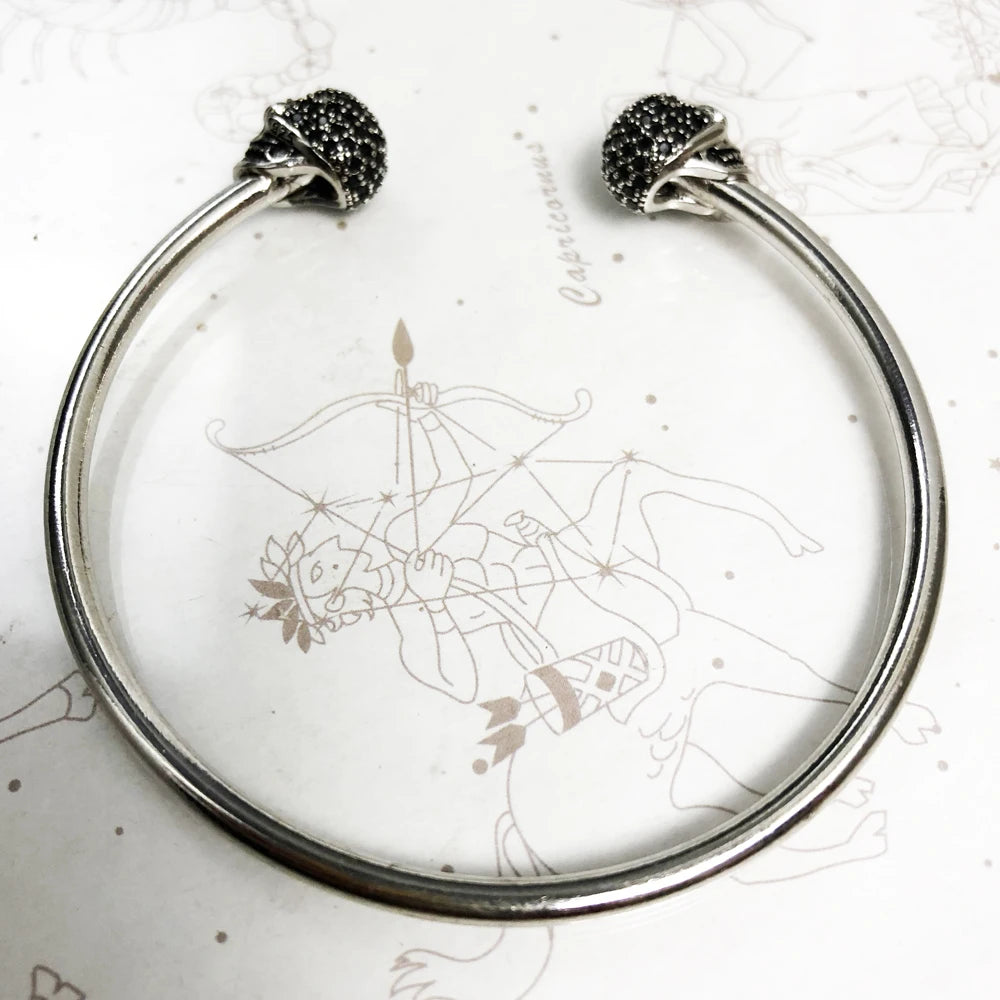 Skull Pave Cuff Bangle