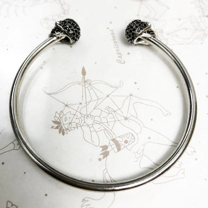 Skull Pave Cuff Bangle