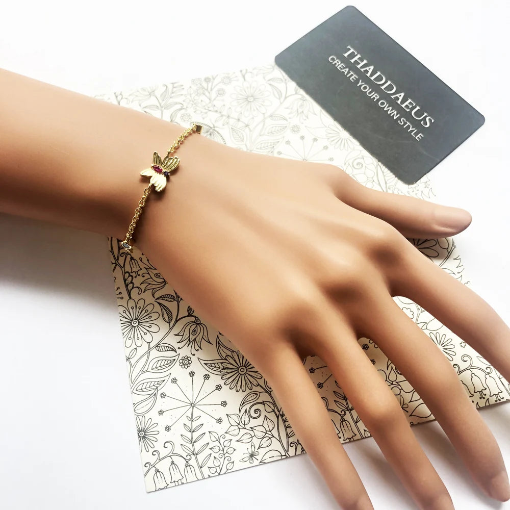 Golden Butterfly Link Bracelet