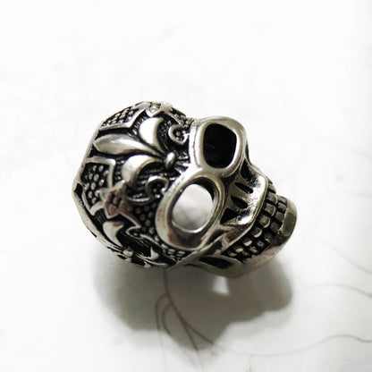 Fleur-de-lis Skull Charm Bead