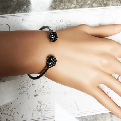 Skull Pave Cuff Bangle