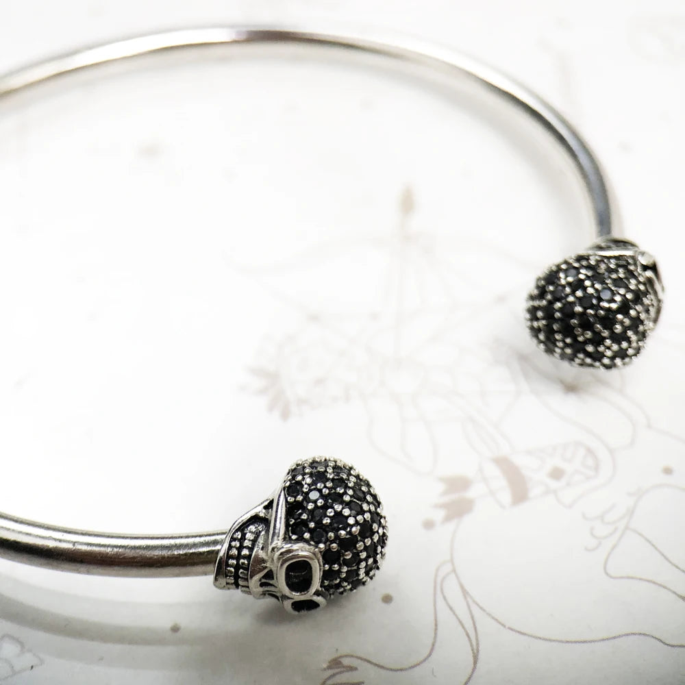 Skull Pave Cuff Bangle