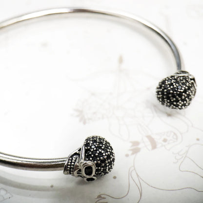 Skull Pave Cuff Bangle