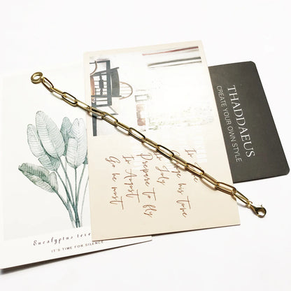Gold Link Clasp Charm Bracelet