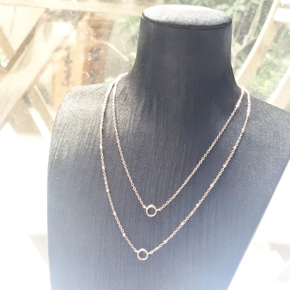 Rose Gold Double Hoop Necklace