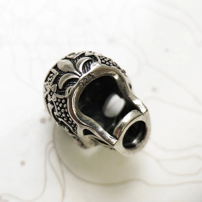 Fleur-de-lis Skull Charm Bead