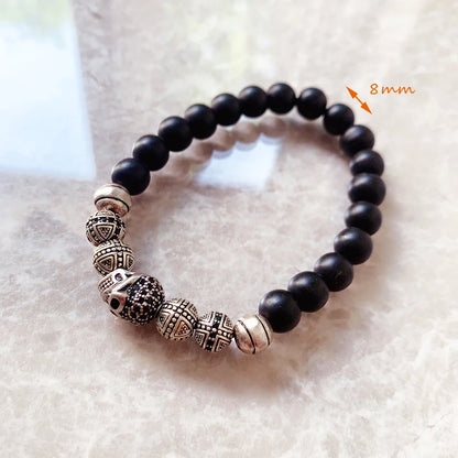 Heavy Skull Bead Bracelet