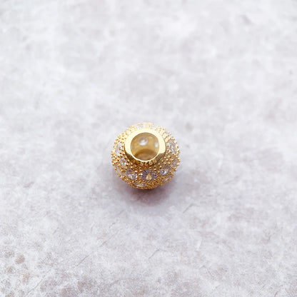 Golden Crushed Christmas Charm Bead