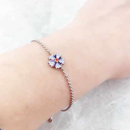 Flower Stone Link Bracelet
