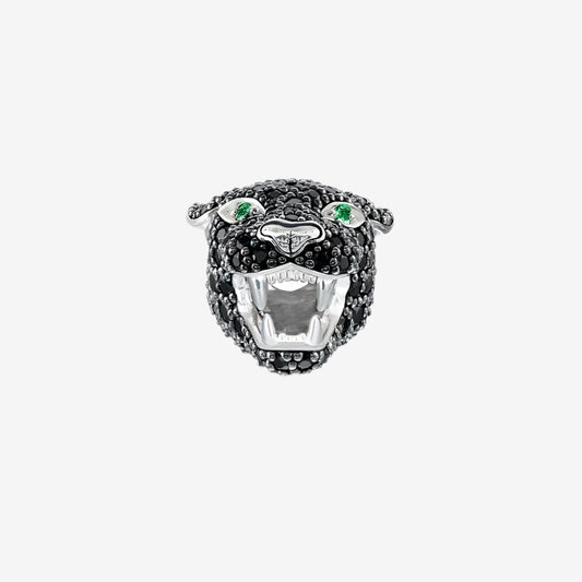 Jade Eyed Black Leopard Charm Bead