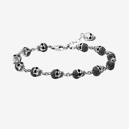Dark Skull Clasp Charm Bracelet