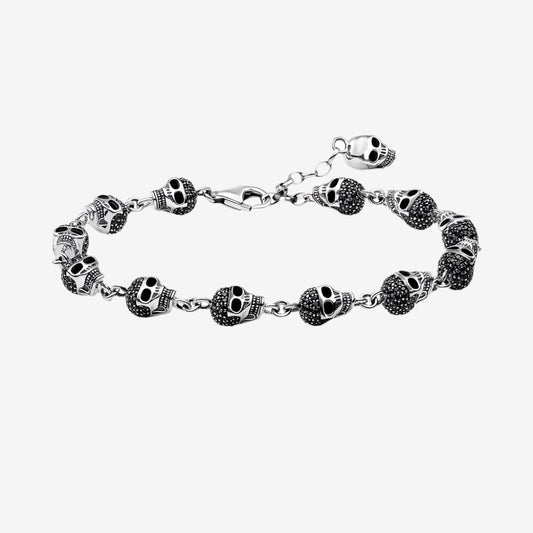 Dark Skull Clasp Charm Bracelet