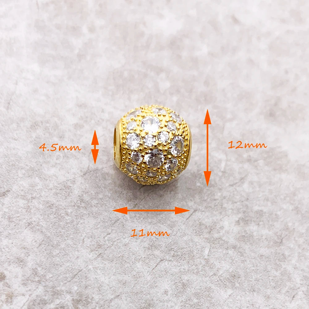 Golden Crushed Christmas Charm Bead