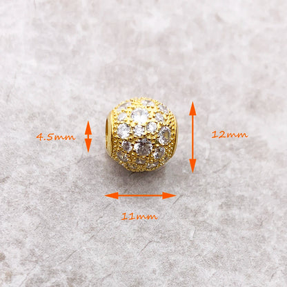 Golden Crushed Christmas Charm Bead