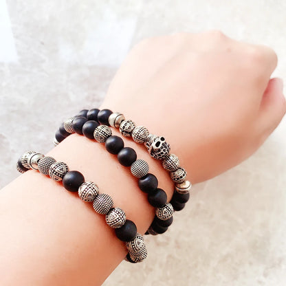 Heavy Skull Bead Bracelet