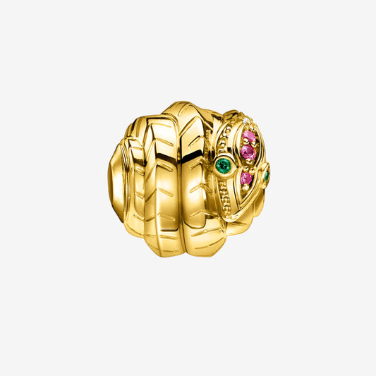Jeweled Snake Charm Bead
