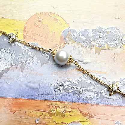 Stardust Pearl Link Bracelet