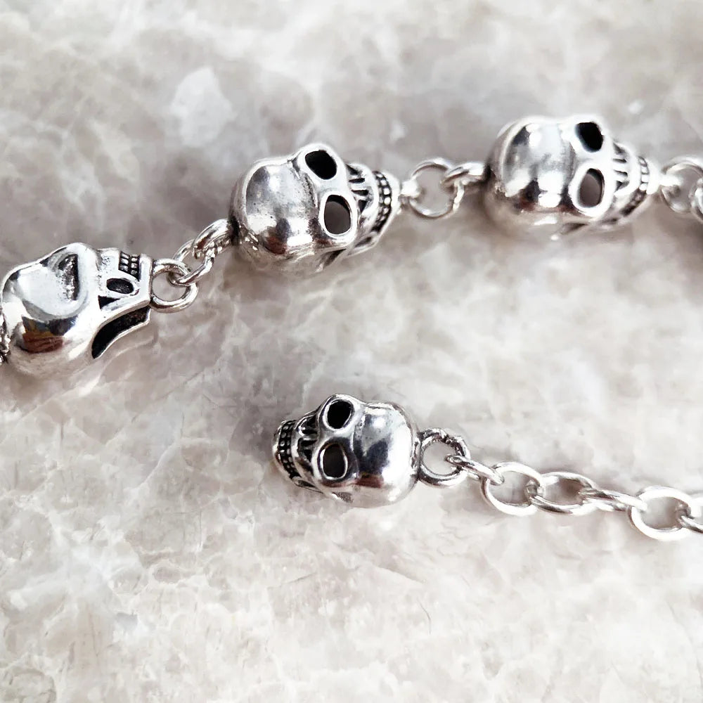 Skull Clasp Charm Bracelet