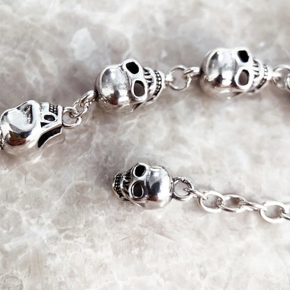 Skull Clasp Charm Bracelet