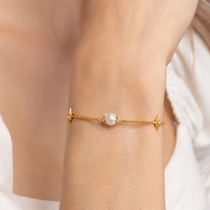 Stardust Pearl Link Bracelet