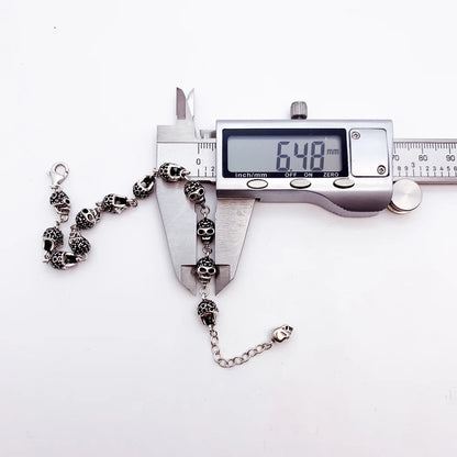 Dark Skull Clasp Charm Bracelet