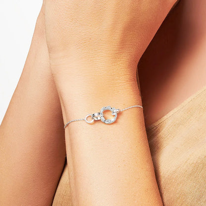 Silver Crown Link Bracelet