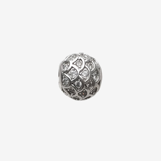 Silver Scale Charm Bead