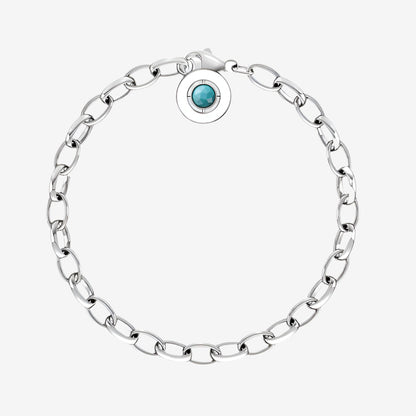 Blue Link Clasp Charm Bracelet