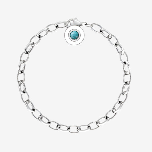 Blue Link Clasp Charm Bracelet