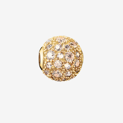 Golden Crushed Christmas Charm Bead