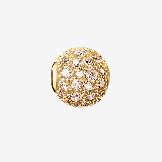 Golden Crushed Christmas Charm Bead
