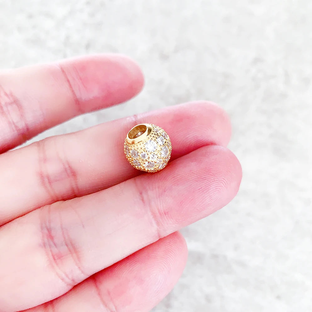 Golden Crushed Christmas Charm Bead
