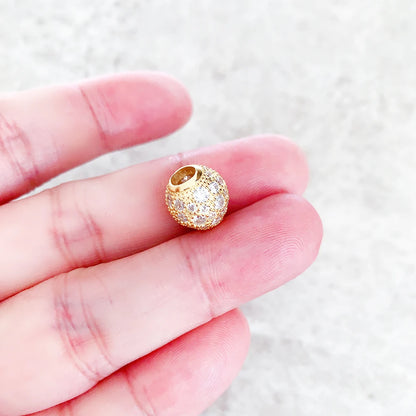 Golden Crushed Christmas Charm Bead
