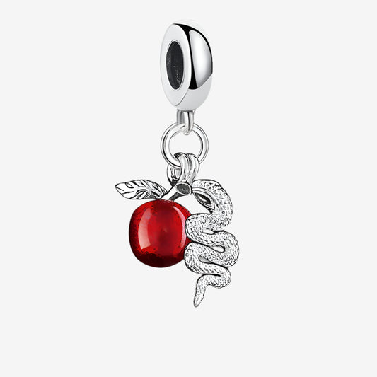 Snake and Apple Charm