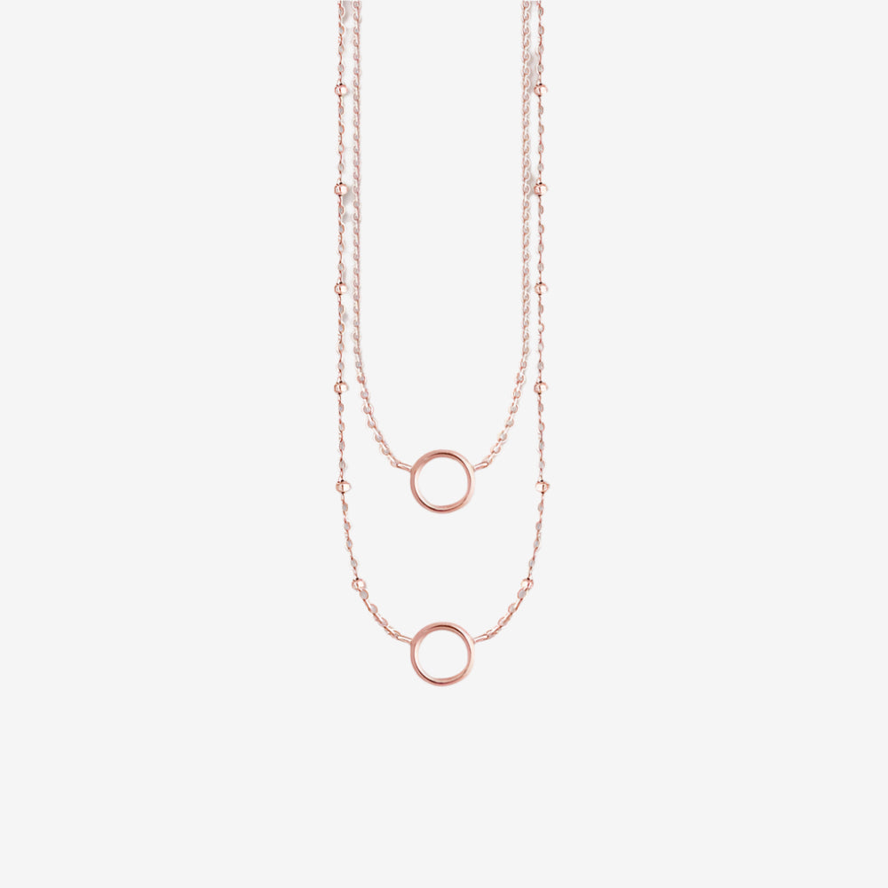 Rose Gold Double Hoop Necklace
