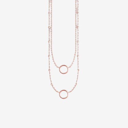 Rose Gold Double Hoop Necklace