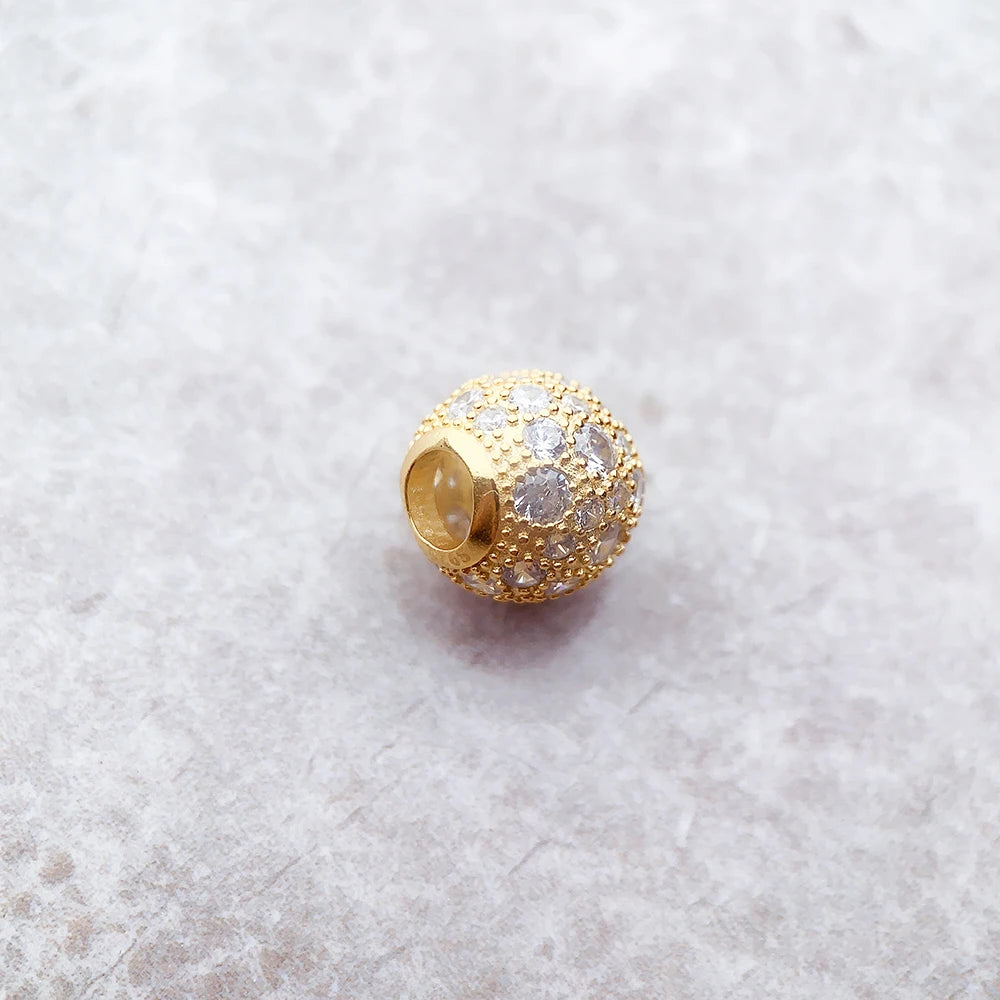 Golden Crushed Christmas Charm Bead