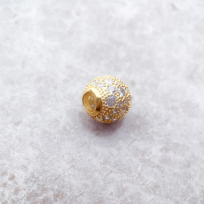 Golden Crushed Christmas Charm Bead