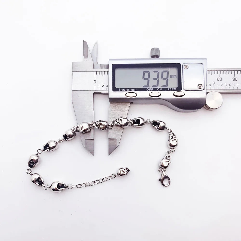 Skull Clasp Charm Bracelet
