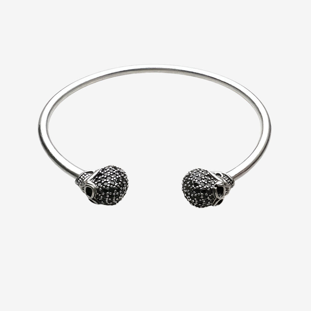 Skull Pave Cuff Bangle