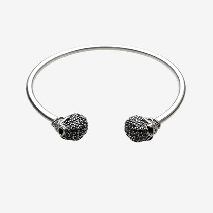 Skull Pave Cuff Bangle